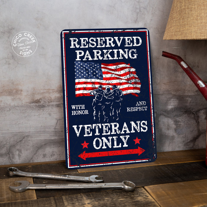 Veterans Only Parking Sign Military Army Marine Metal Parking Decor