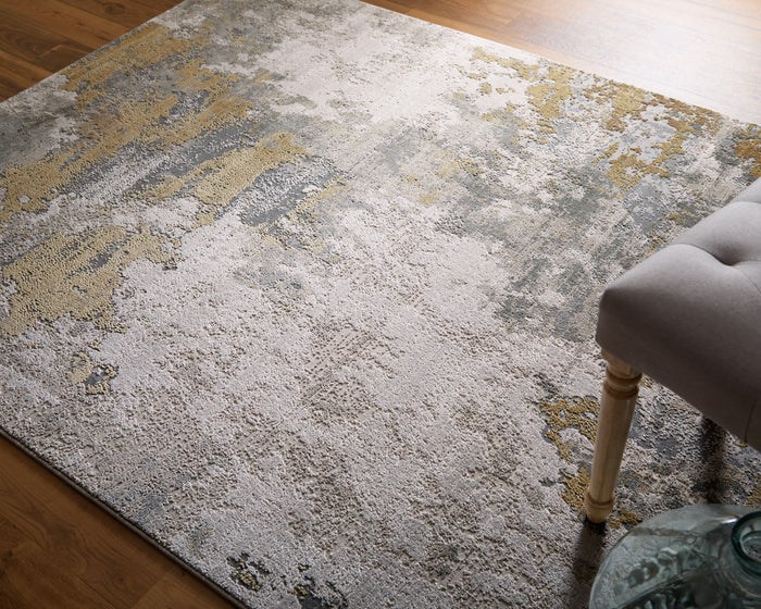 The Rug Corner Feizy Waldor Modern Abstract - Ivory/Gold/Gray
