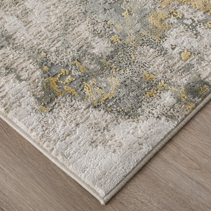 The Rug Corner Feizy Waldor Modern Abstract - Ivory/Gold/Gray