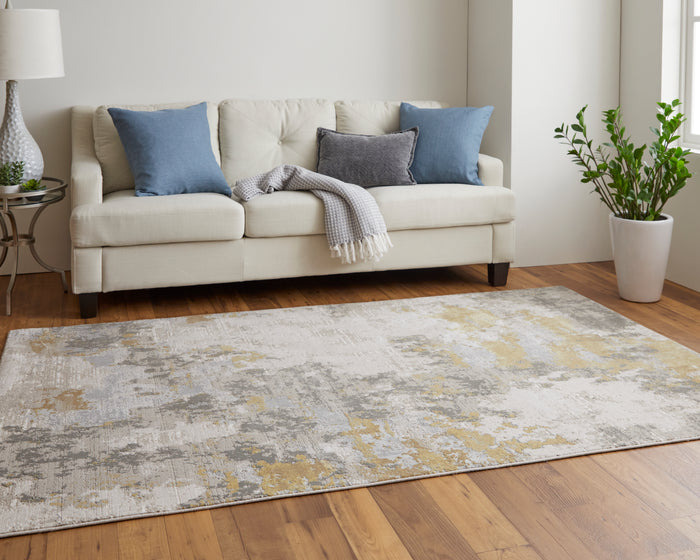 The Rug Corner Feizy Waldor Modern Abstract - Ivory/Gold/Gray