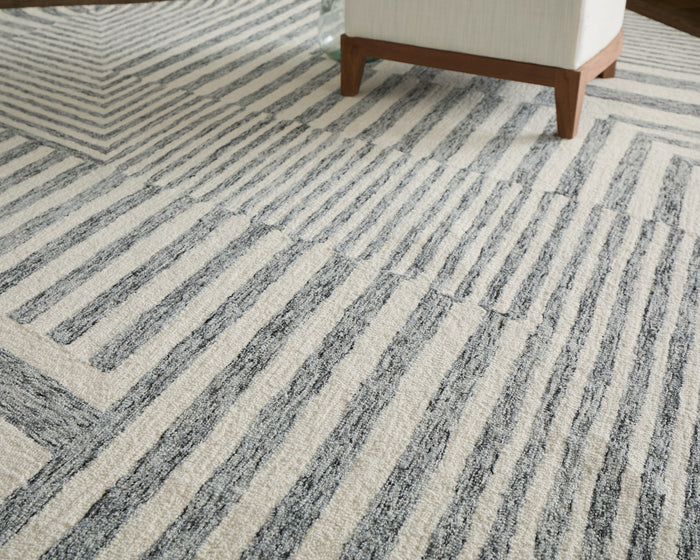 lifestyle The Rug Corner Feizy Wallace Modern Geometric - Gray/Ivory