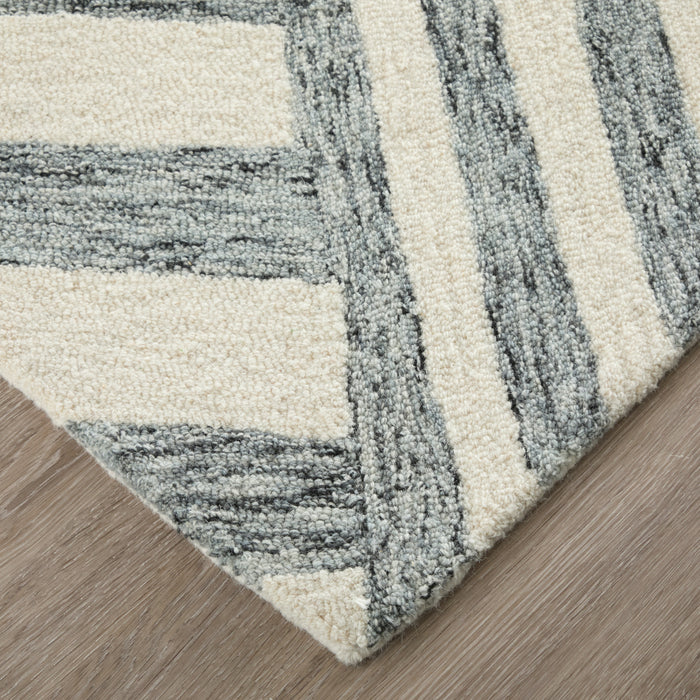 The Rug Corner Feizy Wallace Modern Geometric - Gray/Ivory