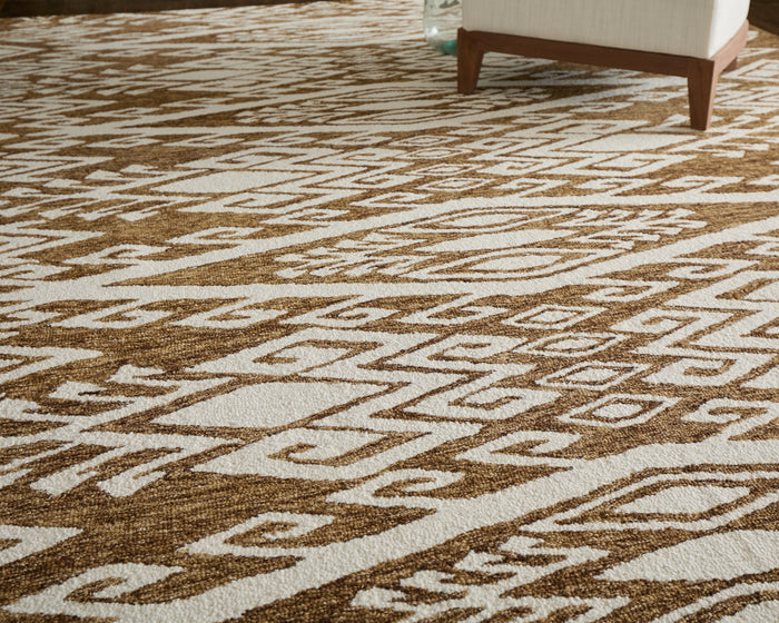 The Rug Corner Feizy Wallace Transitional Medallion - Brown/White