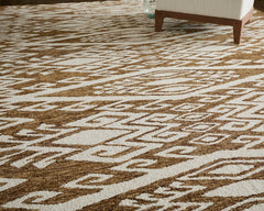 The Rug Corner Feizy Wallace Transitional Medallion - Brown/White