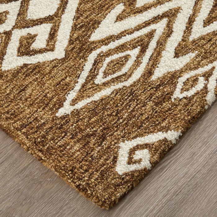 The Rug Corner Feizy Wallace Transitional Medallion - Brown/White