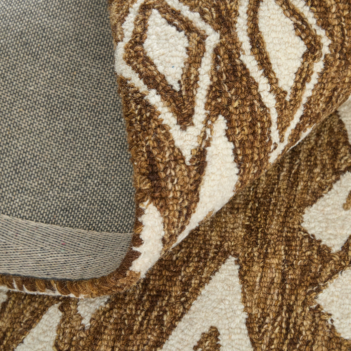 The Rug Corner Feizy Wallace Transitional Medallion - Brown/White