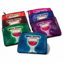 Wine Money Leather Coin Purse