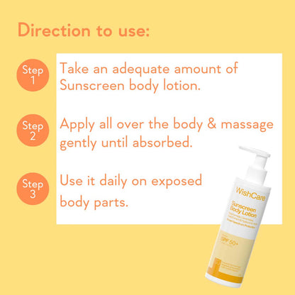 WishCare Sunscreen Body Lotion Broad Spectrum SPF50 PA+++ 200ml