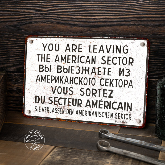 WWII Berlin Cold War History Allied Military Man Cave Metal Sign