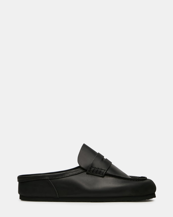 WYATT Black Leather Slip-On Clog Men's Casual | Steve Madden