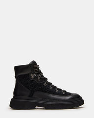 YOSEMITE Black Multi Lace-Up Lug Men's Ankle Boot | Steve Madden