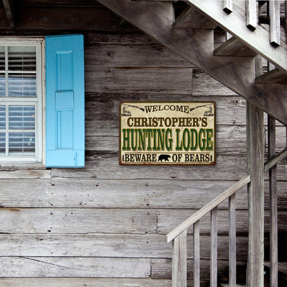 Your Name Personalized Hunting Lodge Sign Metal Man Cave Cabin Wall Decor
