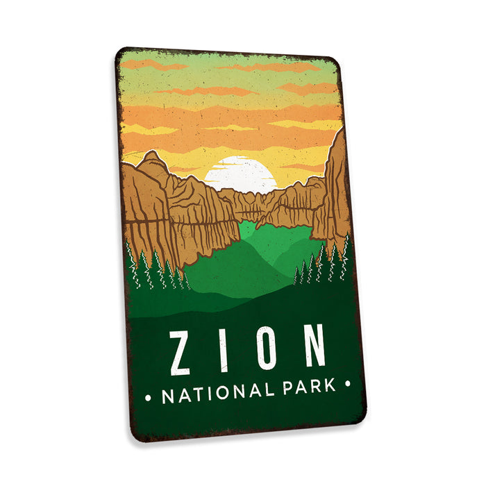 Zion National Park Sign Rustic Looking Wall Decor Cabin Decorative Signs Utah
